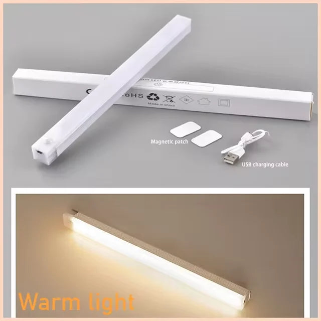 Cabinet Light USB Rechargeable Motion Sensor LED Bar Light Induction Night Light Portable Kitchen Bedside Wardrobe Closet Aisle