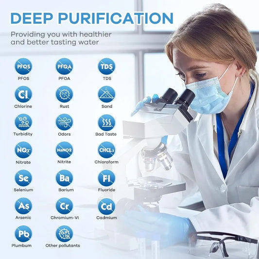 8-Stage RO Filtration System, No Installation Water Purifier, Reverse Osmosis Water Filter Countertop for Kitchen,  Office,White